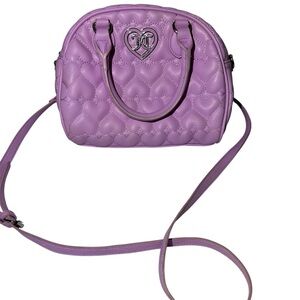 Juicy Couture Flawless Dome Satchel Heart Quilted Orchid Handbag Crossbody